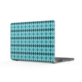 Turquoise Argyle Matte MacBook Case — Teal Geometric Laptop Cover