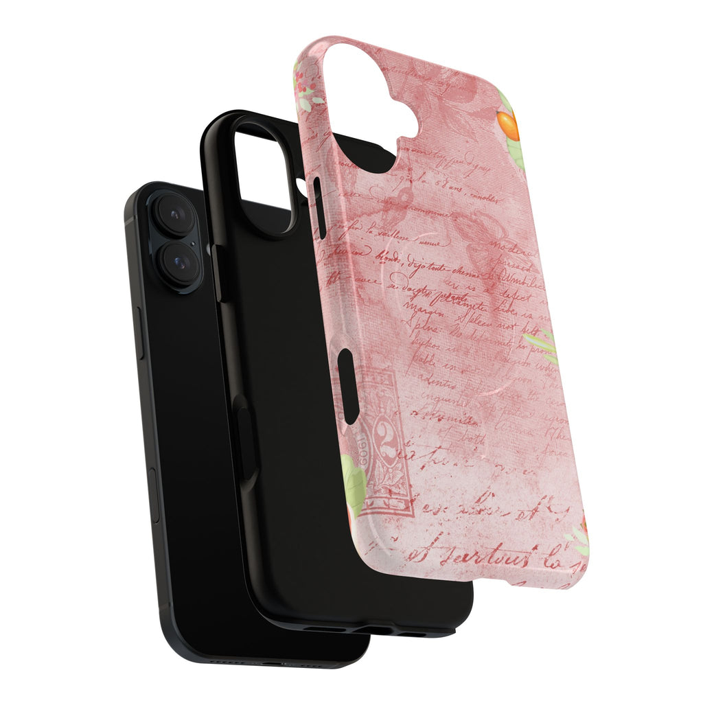 Pink Vintage Script Magnetic Tough Phone Case
