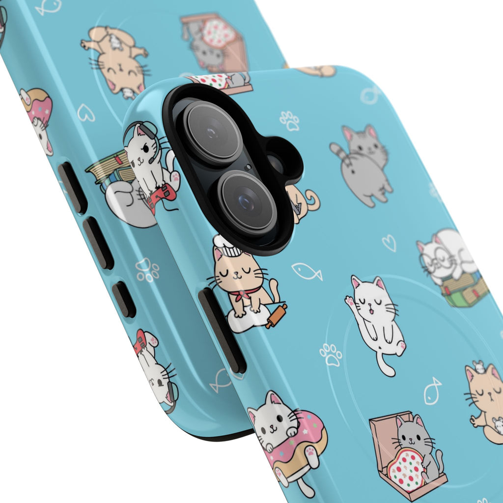 Kawaii Cat Pattern Tough Magnetic Phone Case