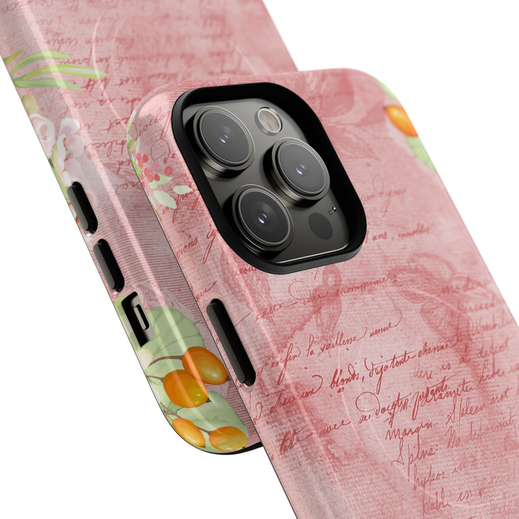 Pink Vintage Script Magnetic Tough Phone Case