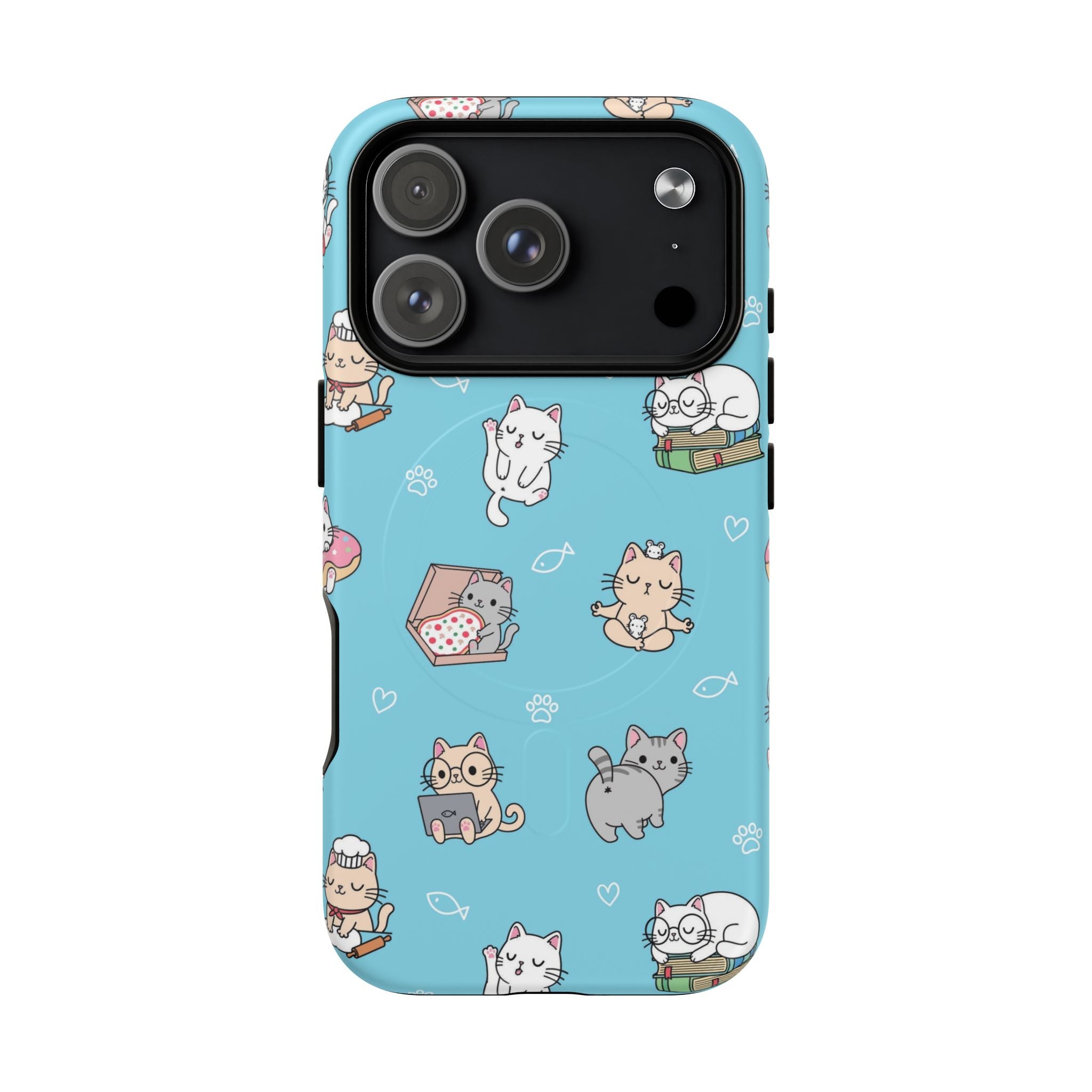 Kawaii Cat Pattern Tough Magnetic Phone Case