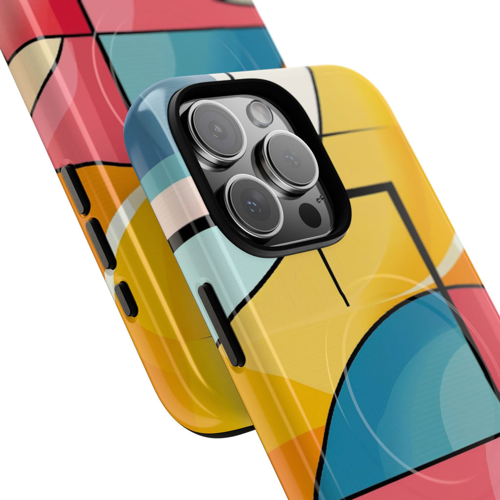 Abstract Geo Colorblock Phone Case — Tough Magnetic Protective Cover