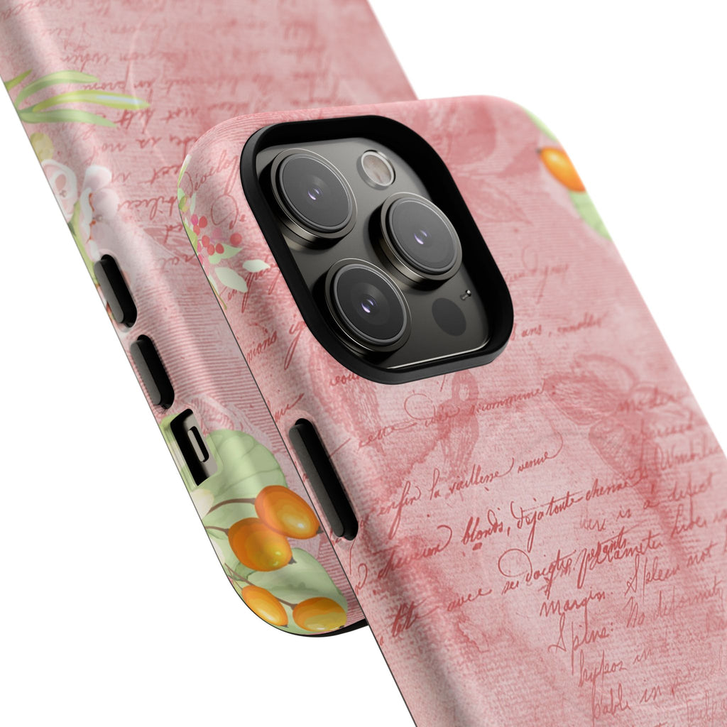 Pink Vintage Script Magnetic Tough Phone Case