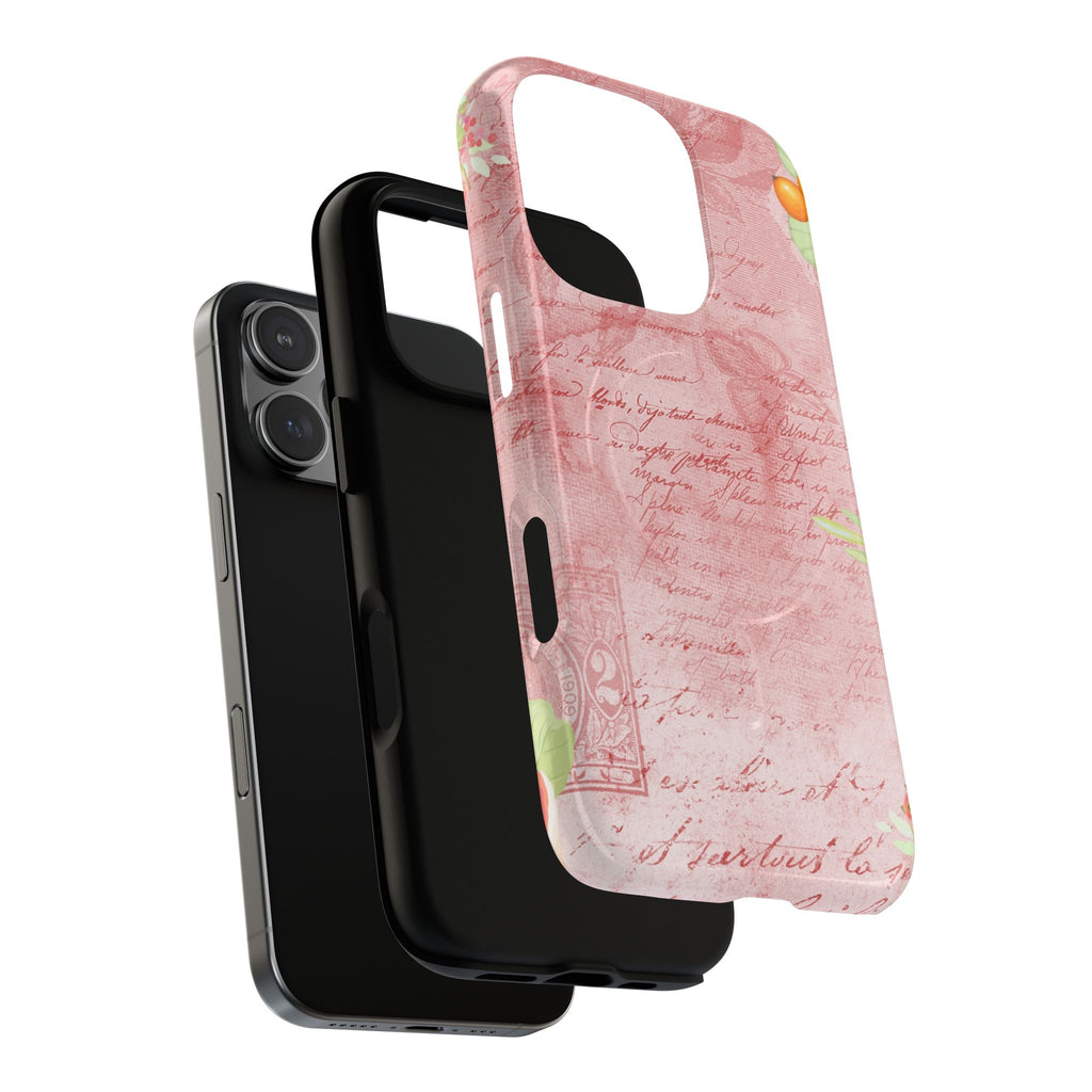 Pink Vintage Script Magnetic Tough Phone Case