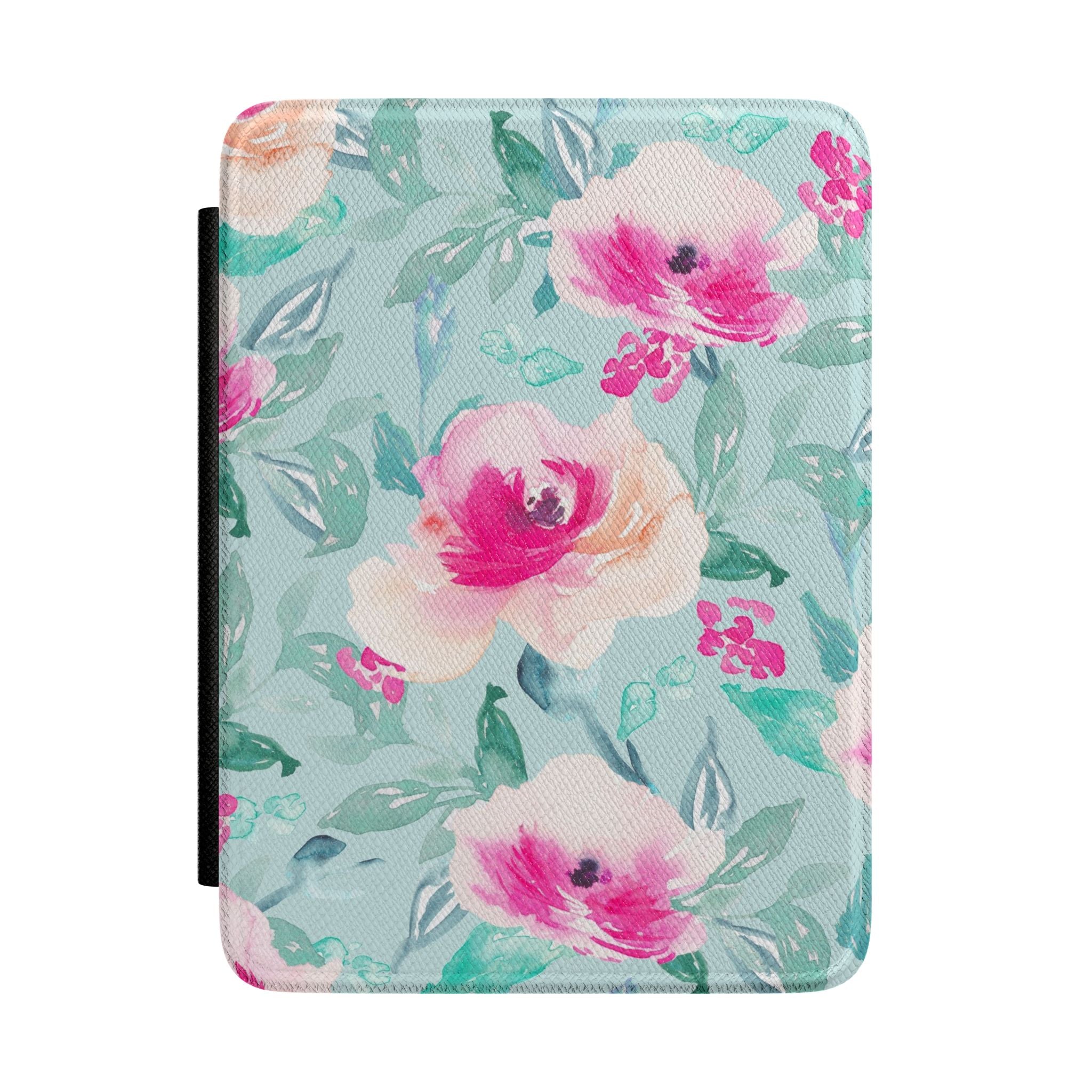 Floral Watercolor Kindle Case – Pastel Rose Protective E-Reader Cover