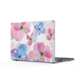 Floral Watercolor Matte MacBook Case — Pastel Pink & Blue Laptop Cover